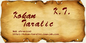 Kokan Taralić vizit kartica